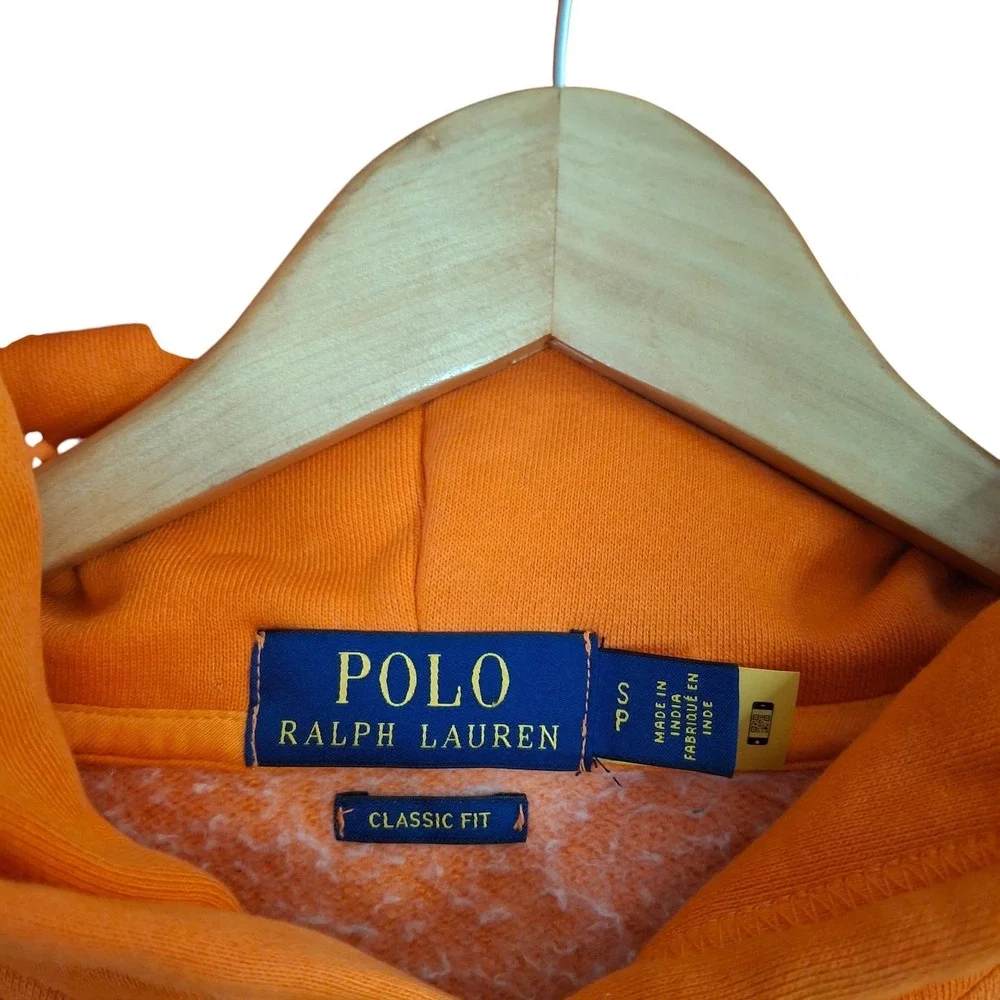 Polo Ralph Lauren Mens Classic Fit Tie Dye Hoodie Orange Yellow Navy Blue Small